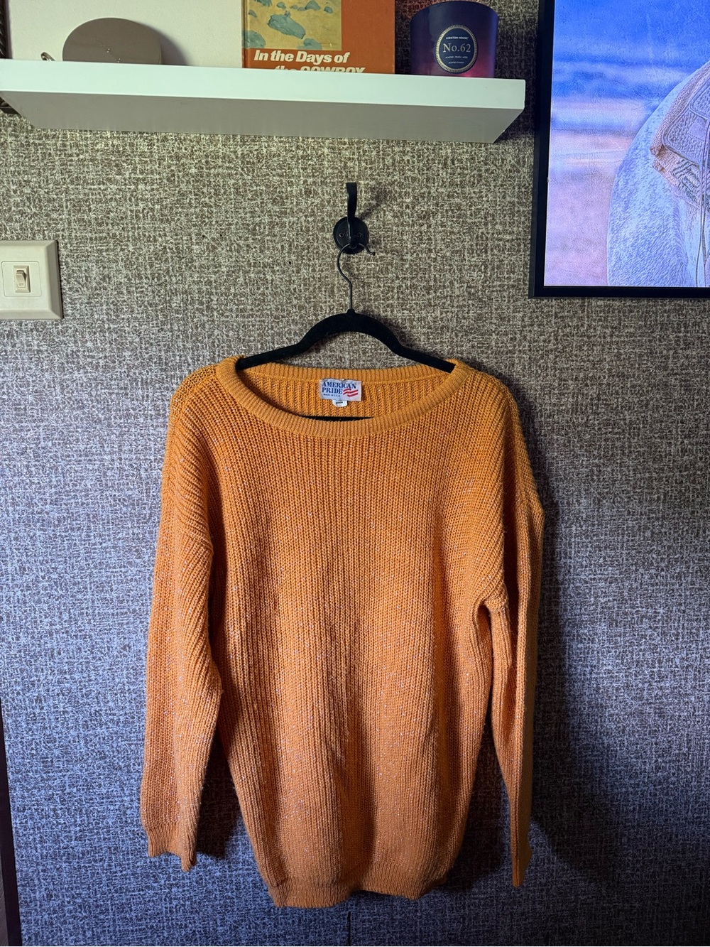 American Made Metallic Orange Crewneck Sweater